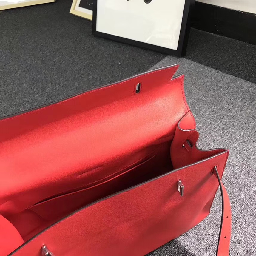 Hermes爱马仕 CK18 番茄红 原厂御用顶级Swift 皮 Kelly Flat 银扣 现货