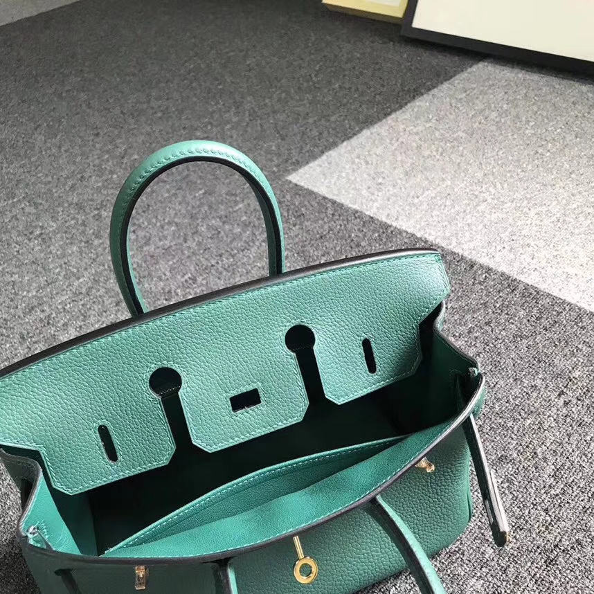 Hermès（爱马仕）Z6 孔雀绿 原厂御用顶级小牛皮 Birkin 25 金扣 现货