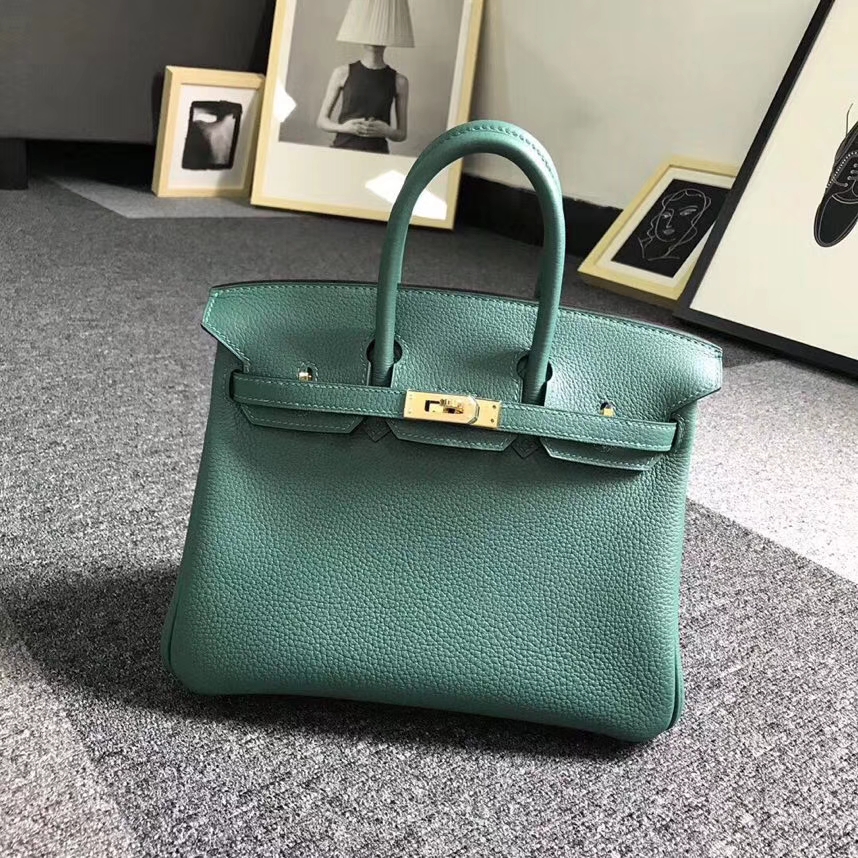 Hermès（爱马仕）Z6 孔雀绿 原厂御用顶级小牛皮 Birkin 25 金扣 现货