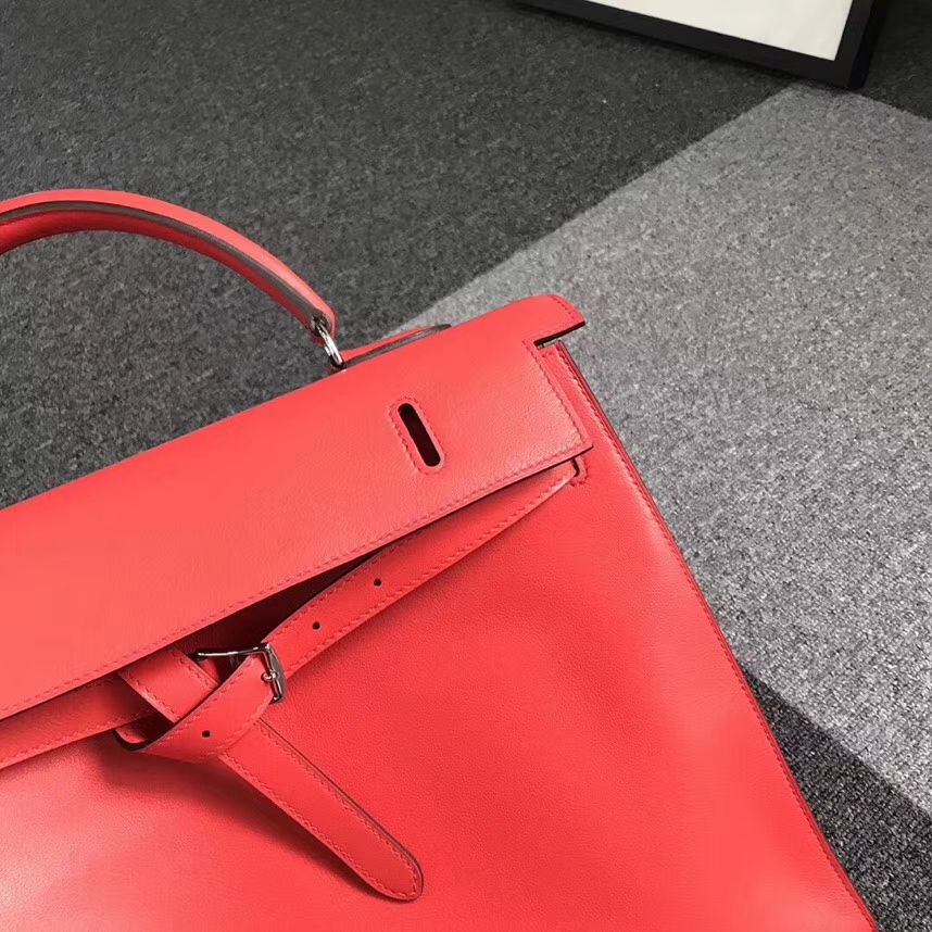 Hermes爱马仕 CK18 番茄红 原厂御用顶级Swift 皮 Kelly Flat 银扣 现货
