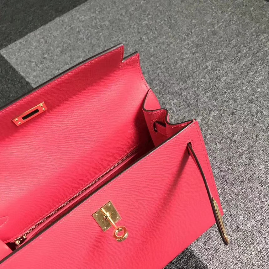 Hermès（爱马仕）S5 极致粉 原厂御用顶级Epsom 皮 Kelly 25 外缝 金扣 现货