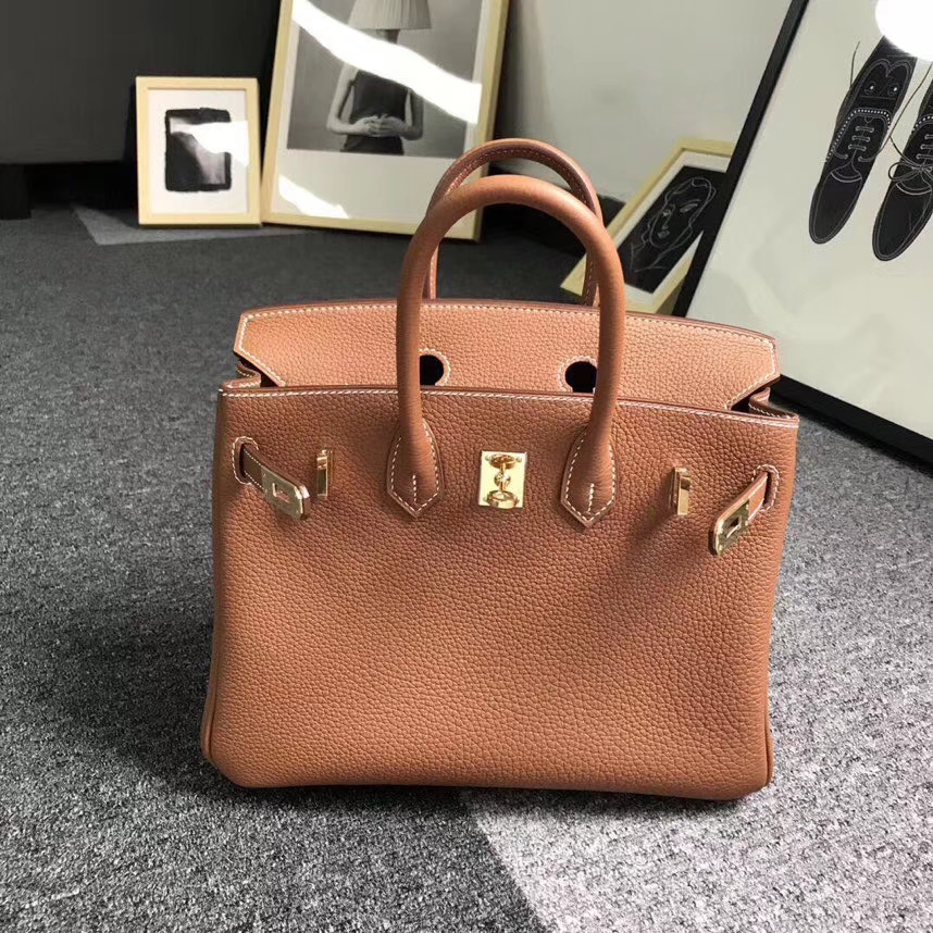 Hermès（爱马仕）金棕色 原厂御用顶级小牛皮 Birkin 25 金扣 现货