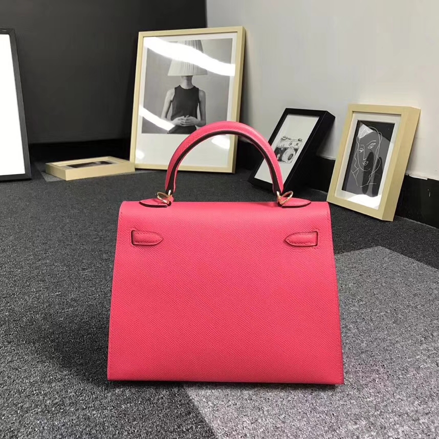 Hermès（爱马仕）S5 极致粉 原厂御用顶级Epsom 皮 Kelly 25 外缝 金扣 现货