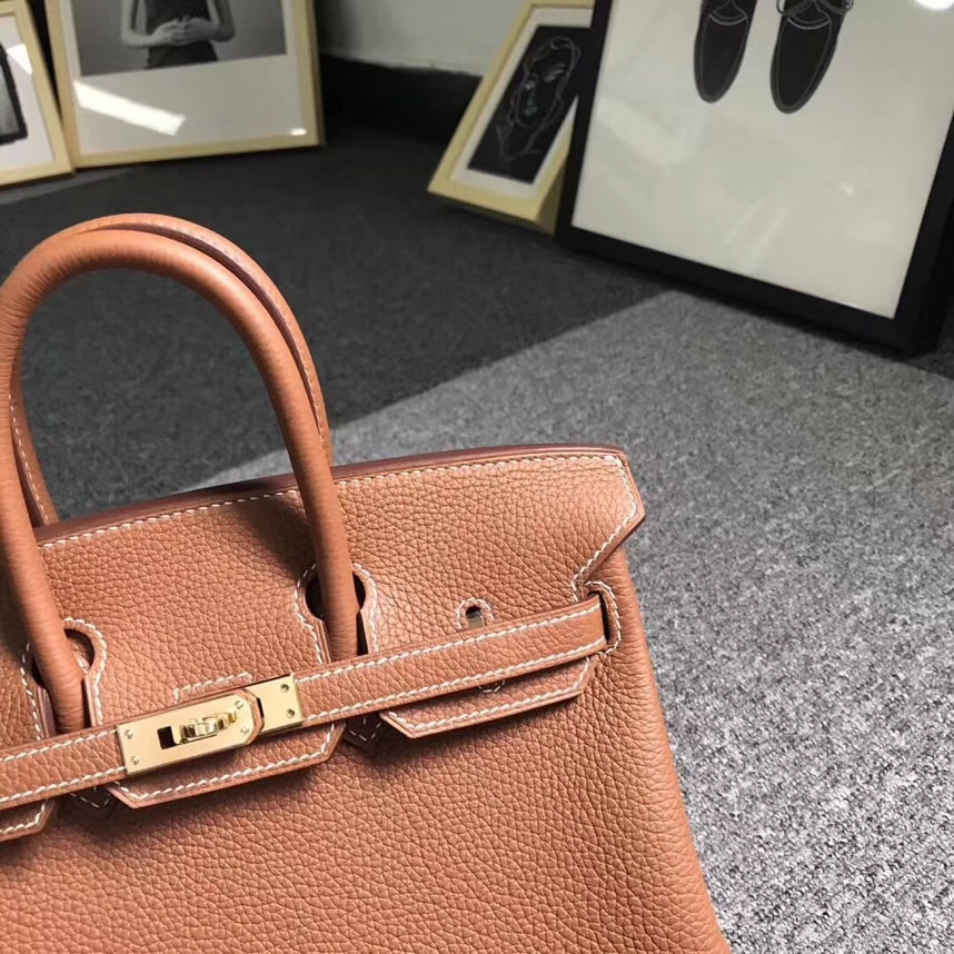 Hermès（爱马仕）金棕色 原厂御用顶级小牛皮 Birkin 25 金扣 现货