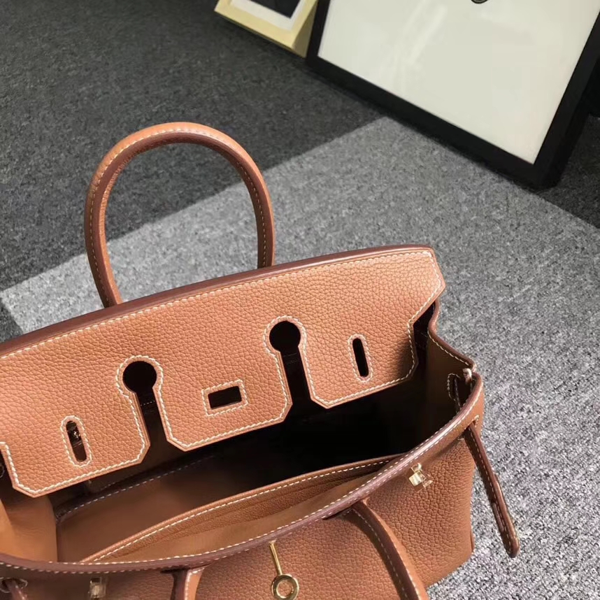 Hermès（爱马仕）金棕色 原厂御用顶级小牛皮 Birkin 25 金扣 现货