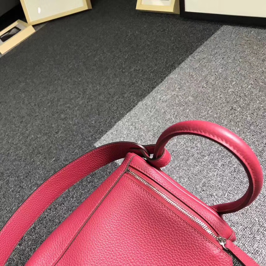 Hermès（爱马仕）K1 石榴红 原厂御用顶级小牛皮 Lindy 26 银扣