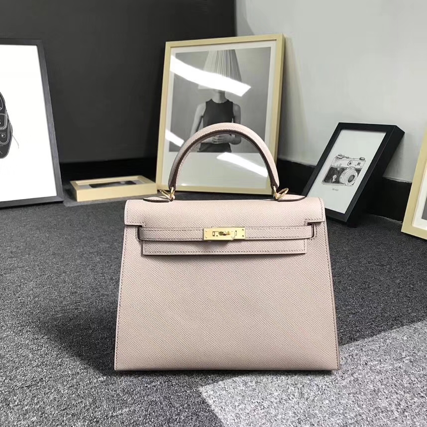 Hermès（爱马仕）M8 巴黎灰 沥青灰 原厂御用顶级Epsom 皮 Kelly 25 外缝 金扣 现货