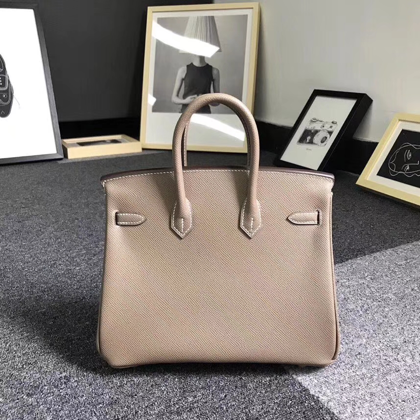 Hermès（爱马仕）大象灰 原厂御用顶级Epsom 皮 Birkin 25 金扣 现货