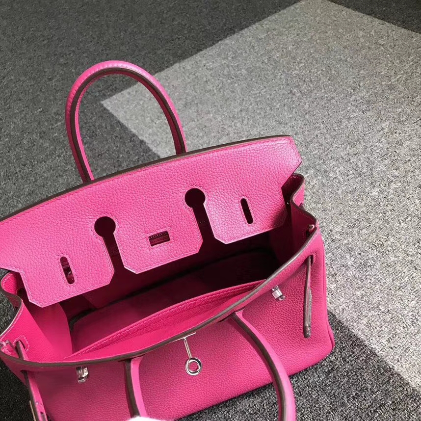 Hermès（爱马仕）L3 玫瑰紫色 原厂御用顶级小牛皮 Birkin 25 金扣 银扣 现货