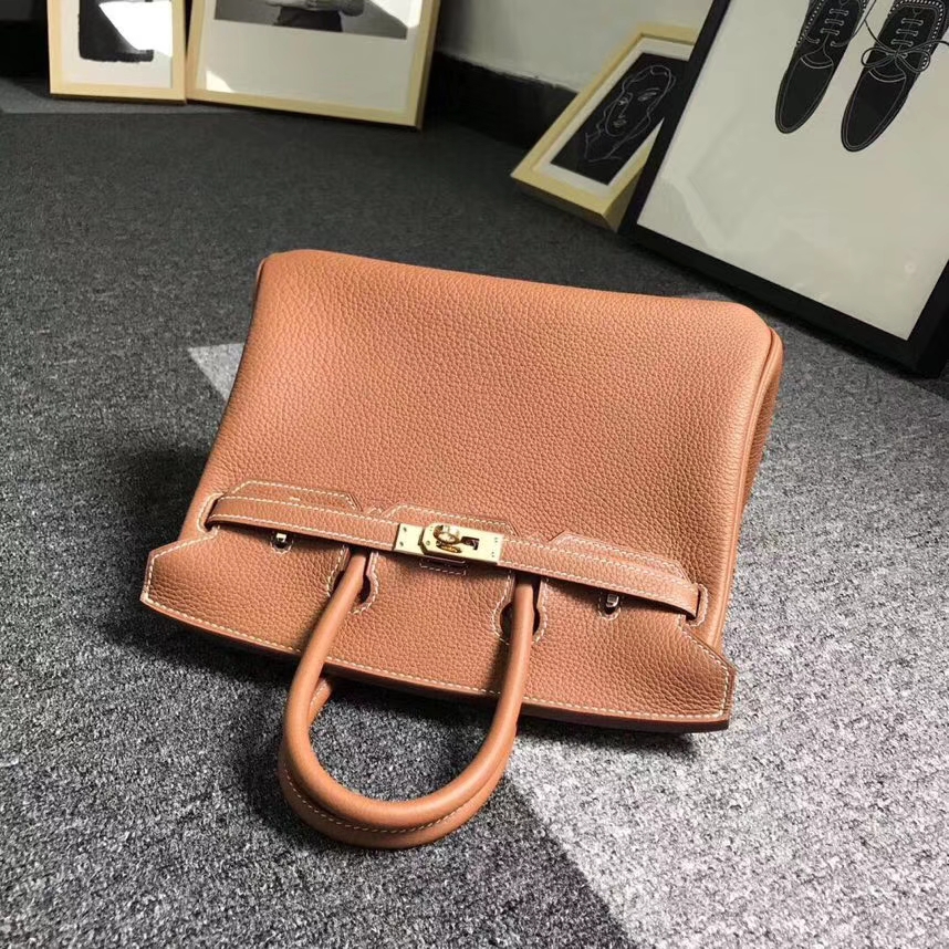 Hermès（爱马仕）金棕色 原厂御用顶级小牛皮 Birkin 25 金扣 现货