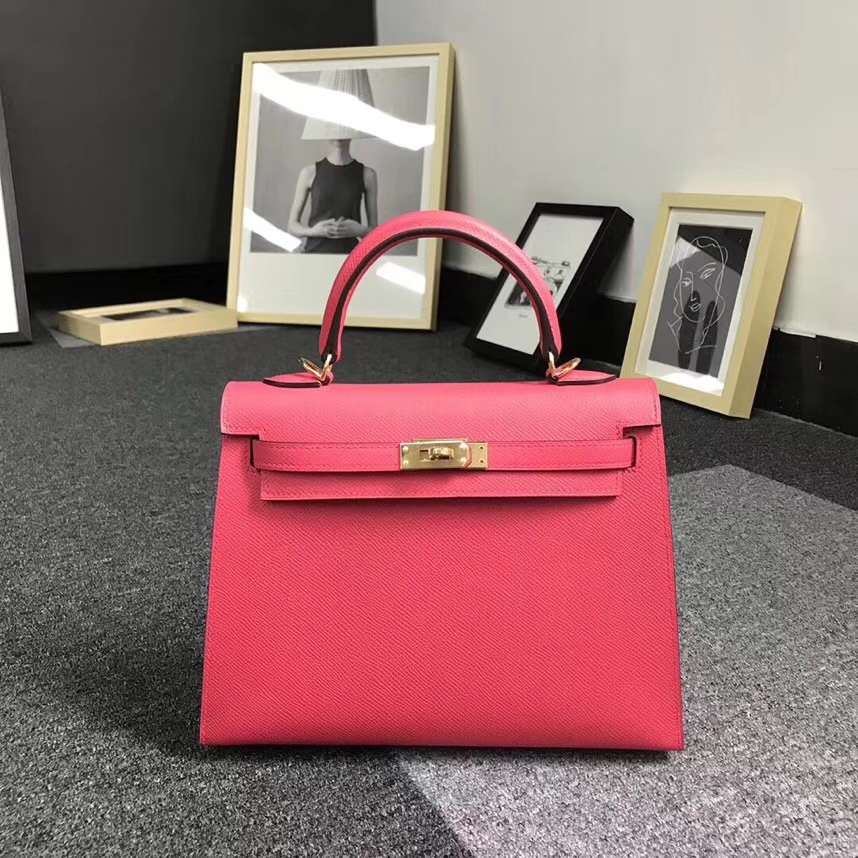 Hermès（爱马仕）S5 极致粉 原厂御用顶级Epsom 皮 Kelly 25 外缝 金扣 现货