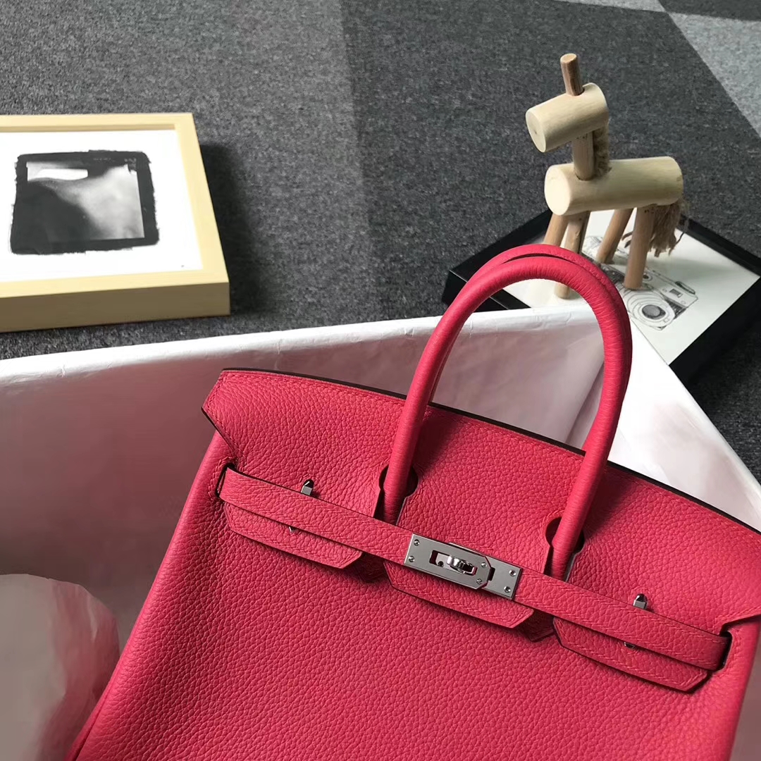 Hermès（爱马仕）I6 终极粉 原厂御用顶级小牛皮 Birkin 25 银扣 现货