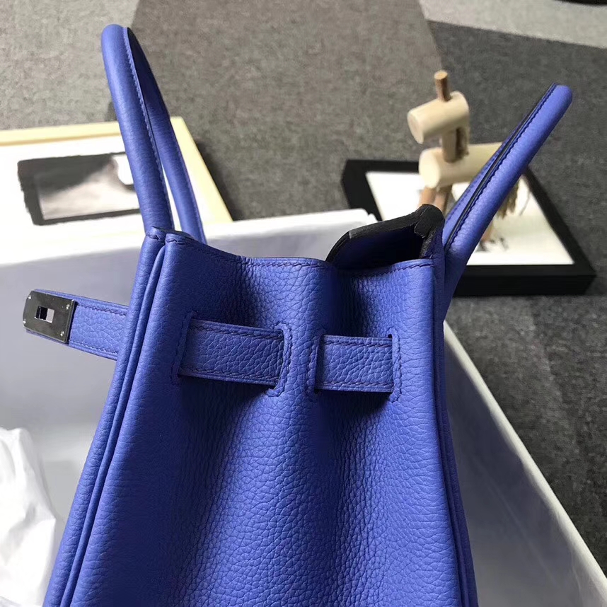 Hermès（爱马仕）7E明蓝色 原厂御用顶级小牛皮 Birkin 30 银扣