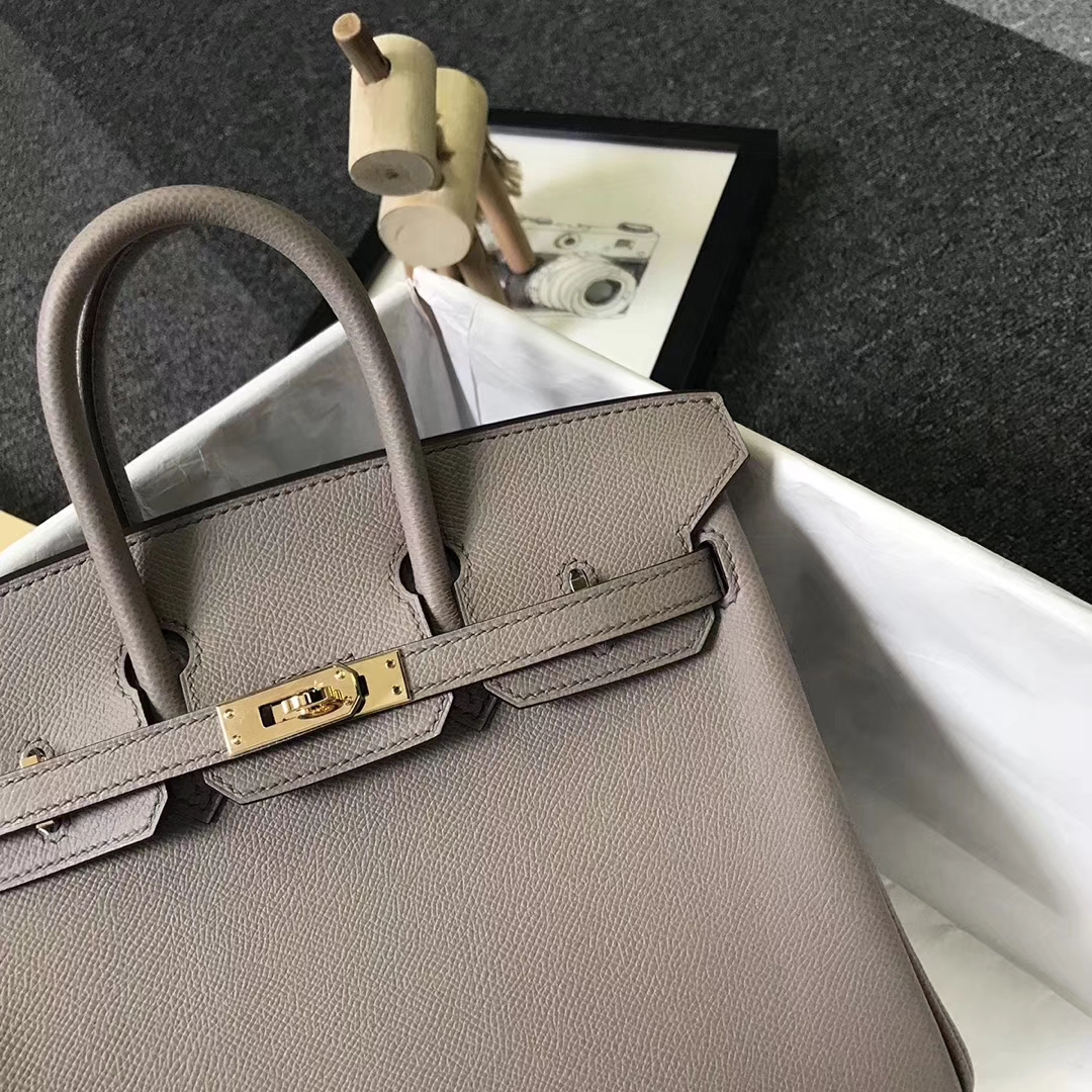 Hermès（爱马仕）M8 沥青灰 原厂御用顶级Epsom 皮 Birkin 25 金扣