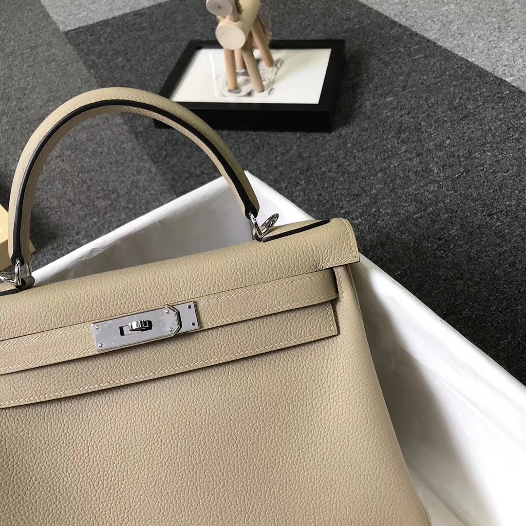 Hermès（爱马仕）S2 风衣灰 原厂御用顶级小牛皮 Kelly 28 金扣 银扣 现货