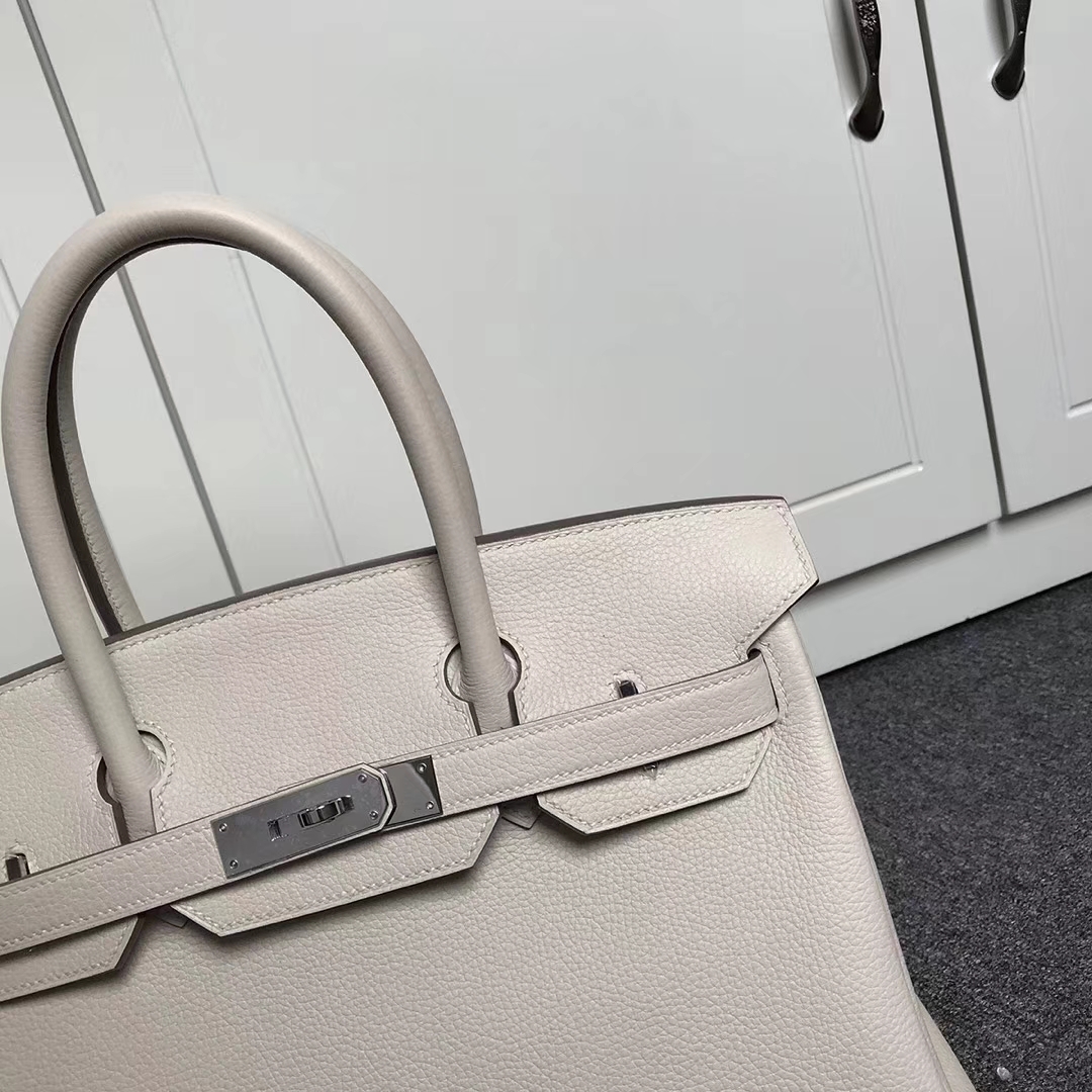 Hermès（爱马仕）羊毛白 原厂御用顶级小牛皮 Birkin 30  银扣 现货