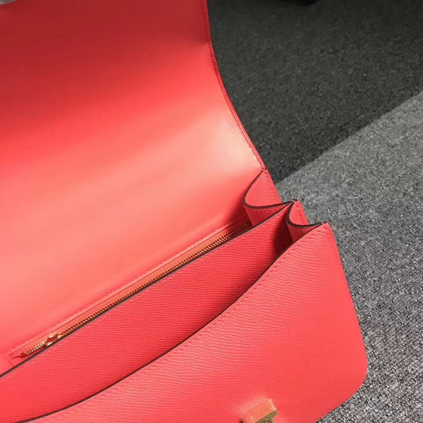Hermès（爱马仕）S5 番茄红 原厂御用顶级Epsom 皮 Constance 24 金扣 现货