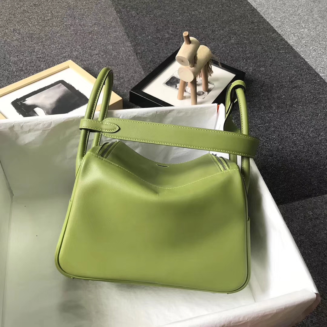 Hermès（爱马仕）6R奇异果绿 原厂御用顶级Swift 皮 Lindy 30 银扣