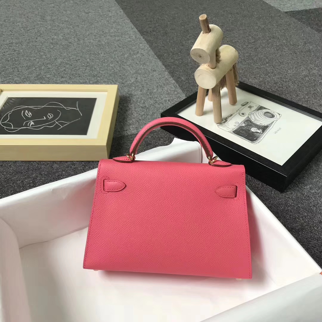 Hermès（爱马仕）8W新唇膏粉 原厂御用顶级Epsom 皮  Mini Kelly 二代 金扣 现货