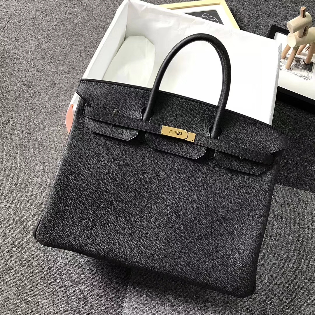 Hermès（爱马仕）黑色 原厂御用顶级小牛皮 Birkin 40 金扣