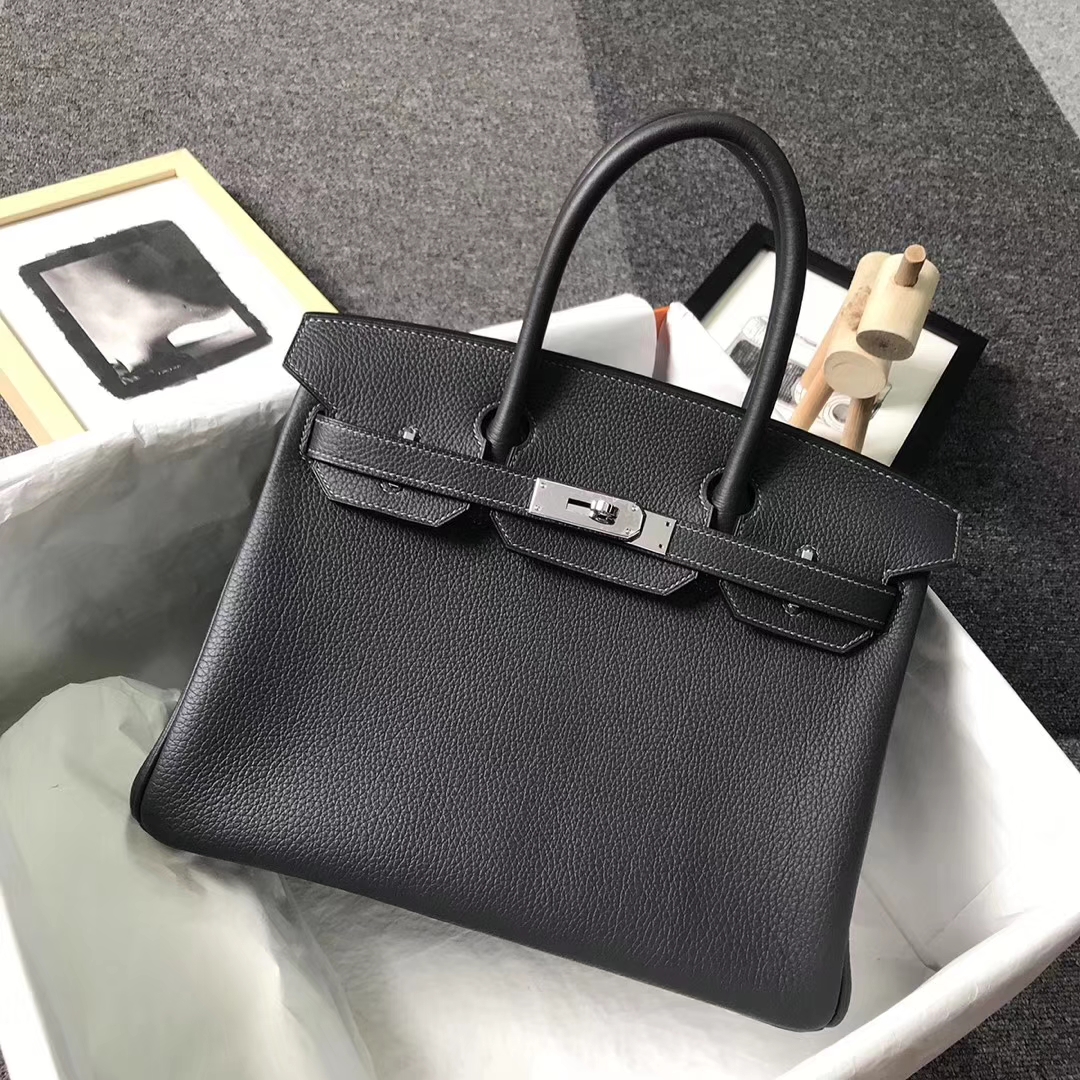 Hermès（爱马仕）石墨灰 铁灰色 原厂御用顶级小牛皮 Birkin 30 银扣