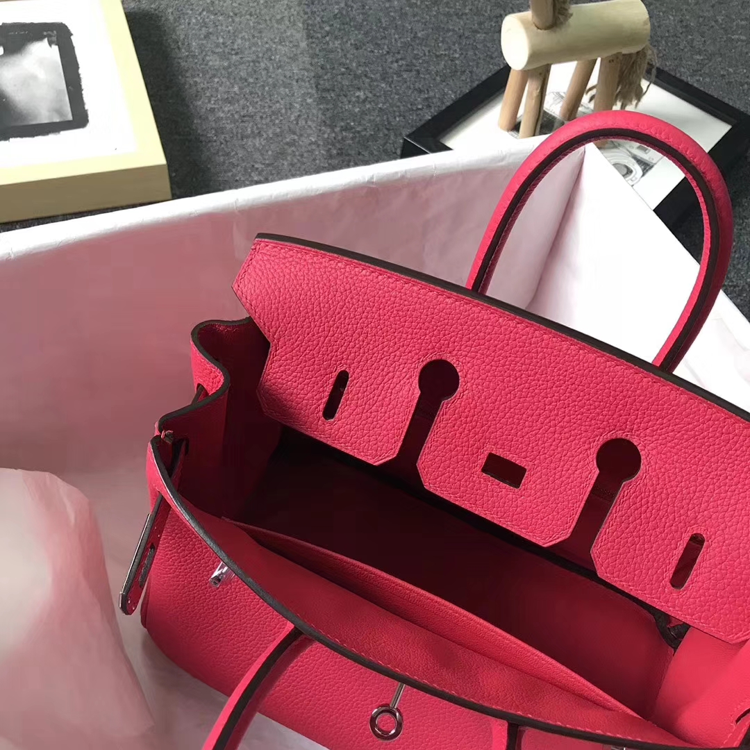 Hermès（爱马仕）I6 终极粉 原厂御用顶级小牛皮 Birkin 25 银扣 现货