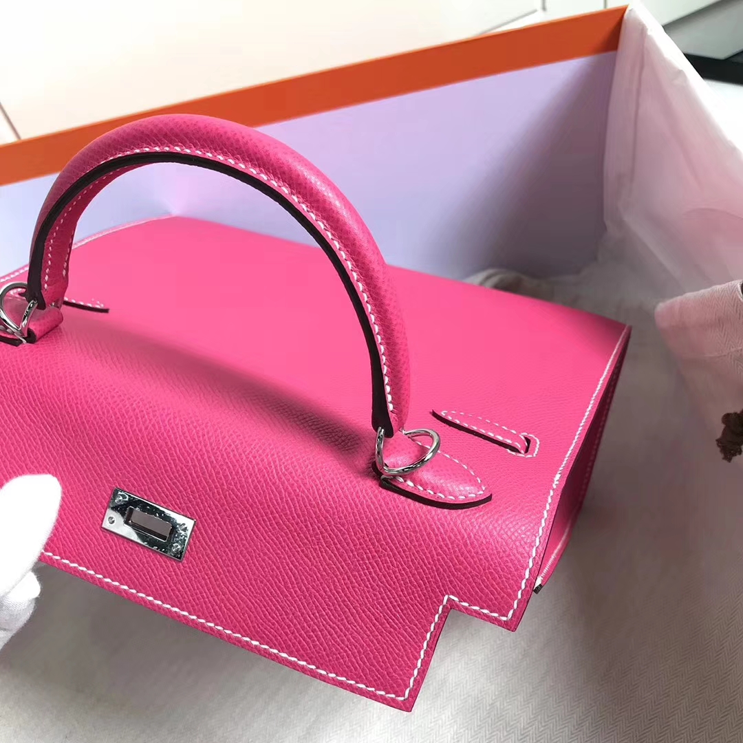 Hermès（爱马仕）E5糖果粉 原厂御用顶级Epsom 皮 Kelly 25  外缝 银扣