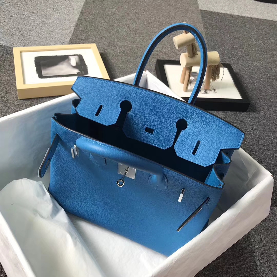 Hermès（爱马仕）B3 坦桑尼亚蓝 原厂御用顶级小牛皮 Birkin 30 银扣