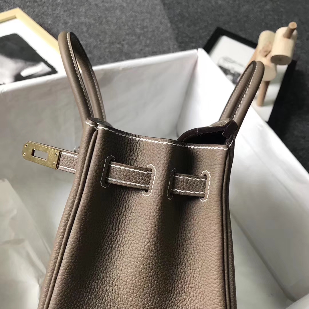 Hermès（爱马仕）CK18 大象灰 原厂御用顶级小牛皮 Birkin 25 金扣