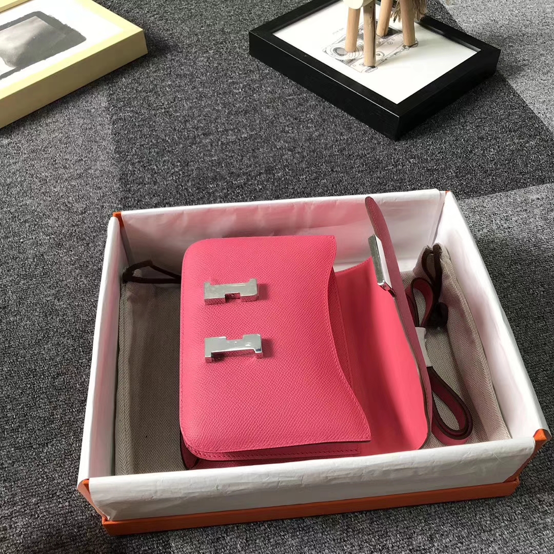 Hermès（爱马仕）8W新唇膏粉 原厂御用顶级Epsom 皮 Constance 19 银扣 现货