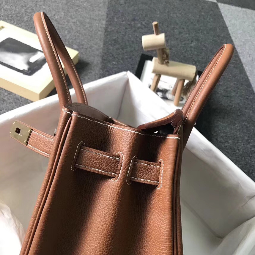 Hermès（爱马仕）金棕色 原厂御用顶级小牛皮 Birkin 30 金扣  银扣 现货