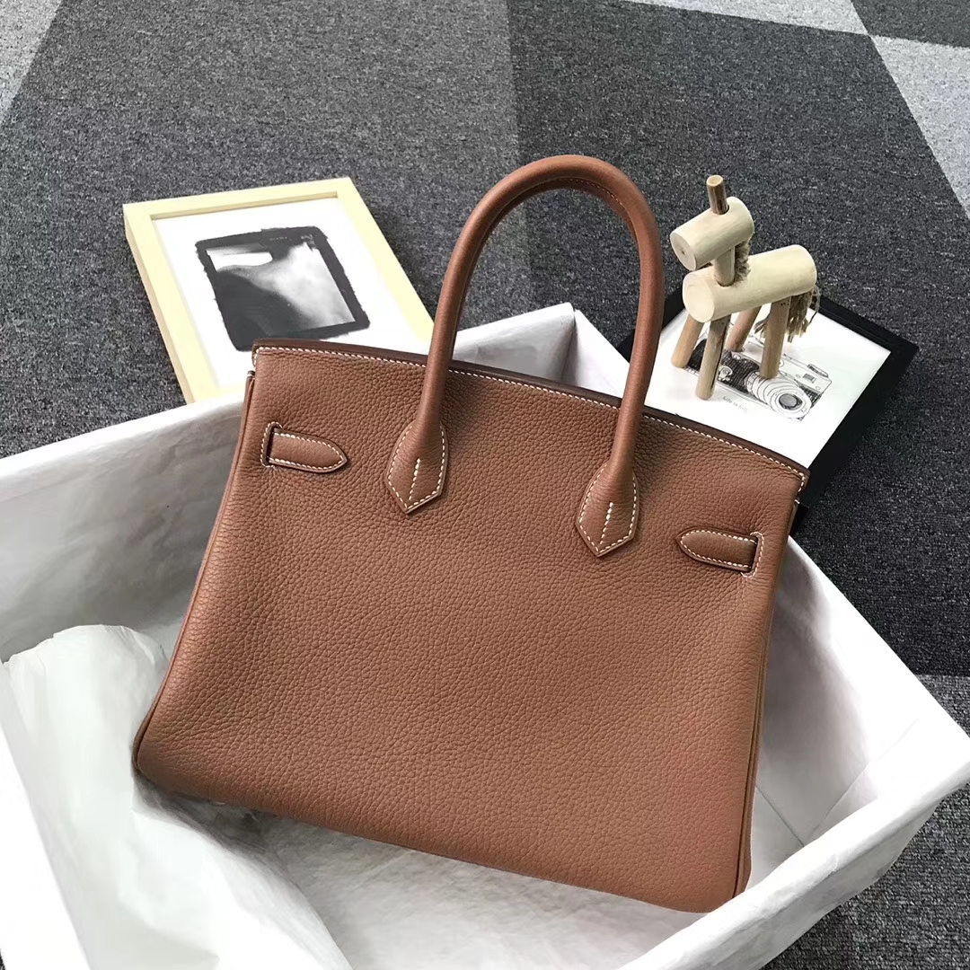 Hermès（爱马仕）C37 浅咖啡 原厂御用顶级小牛皮 Birkin 30 银扣 现货
