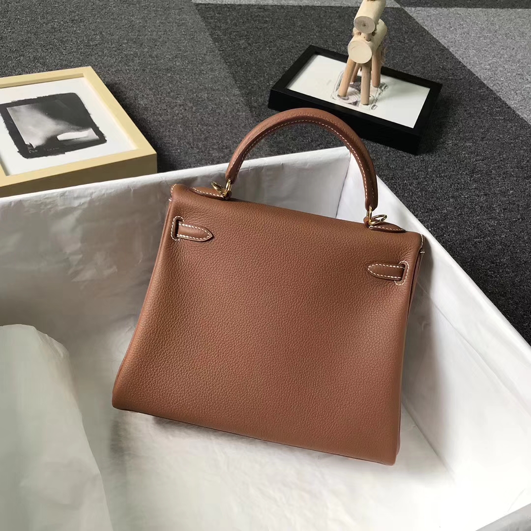 Hermès（爱马仕）金棕色 原厂御用顶级小牛皮 Kelly 25 金扣