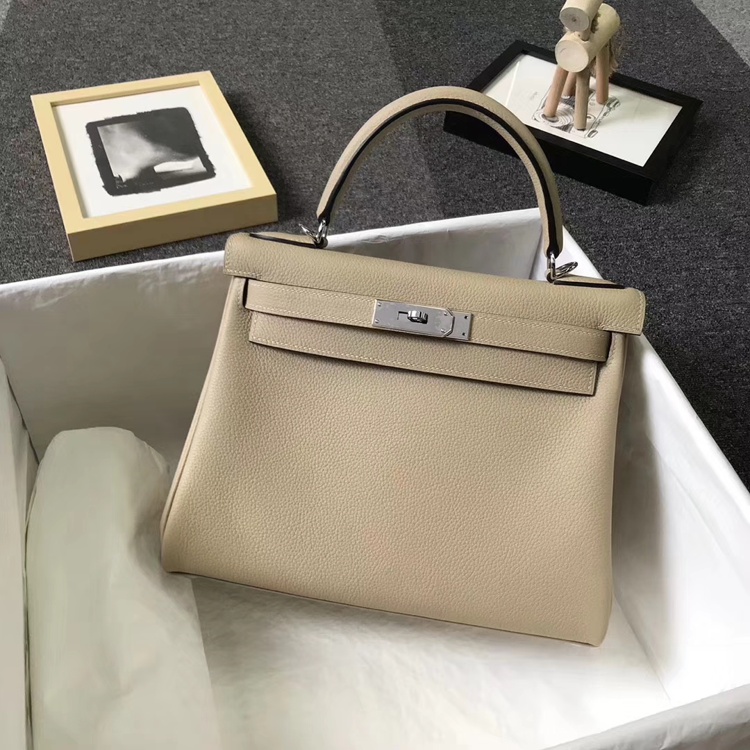 Hermès（爱马仕）S2 风衣灰 原厂御用顶级小牛皮 Kelly 28 金扣 银扣 现货