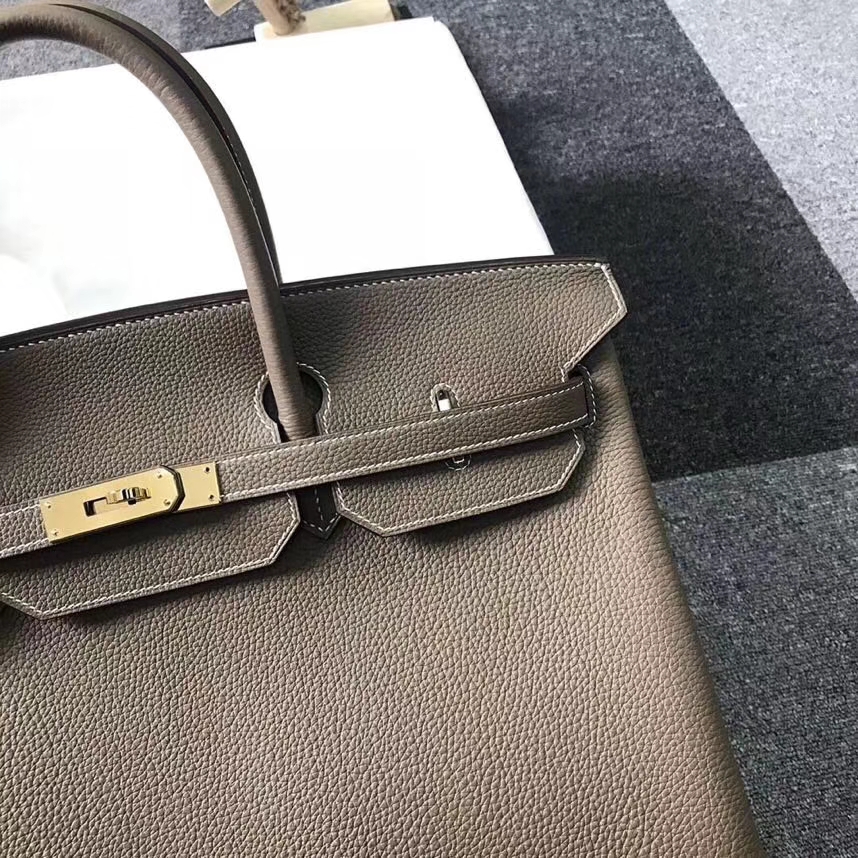 Hermès（爱马仕）大象灰 原厂御用顶级小牛皮 Birkin 40 金扣