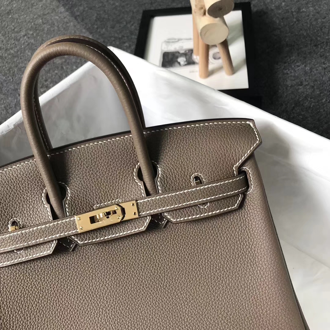 Hermès（爱马仕）CK18 大象灰 原厂御用顶级小牛皮 Birkin 25 金扣