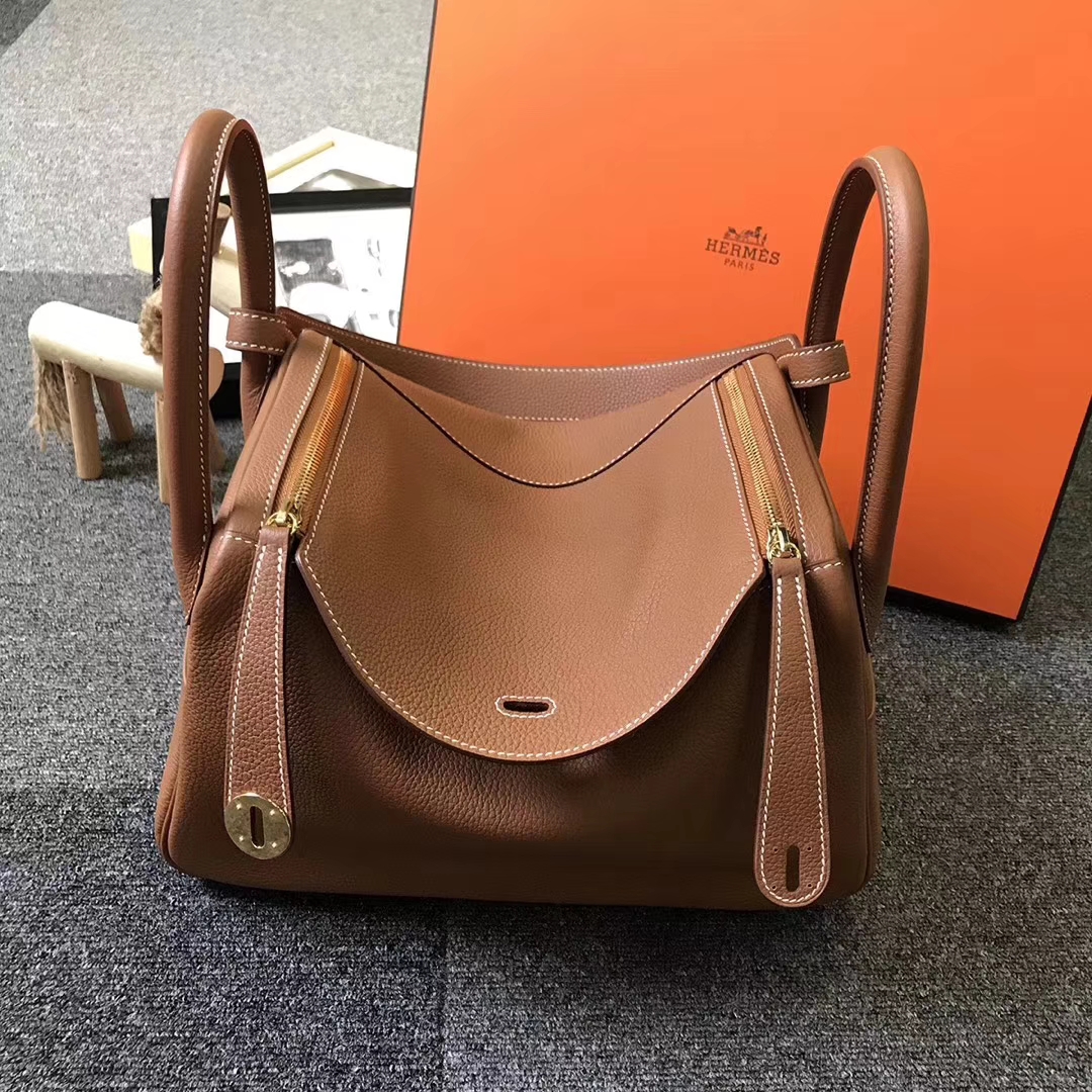 Hermès（爱马仕）金棕色 原厂御用顶级小牛皮 Lindy 30 金扣 银扣 现货