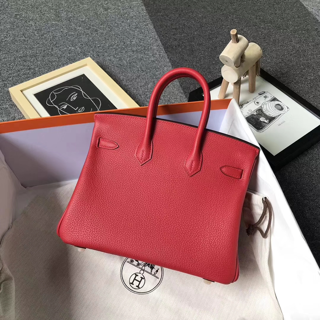 Hermès（爱马仕）Q5 糖果红 原厂御用顶级小牛皮 Birkin 25 金扣 现货