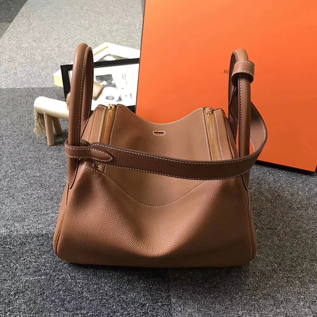 Hermès（爱马仕）金棕色 原厂御用顶级小牛皮 Lindy 30 金扣 银扣 现货