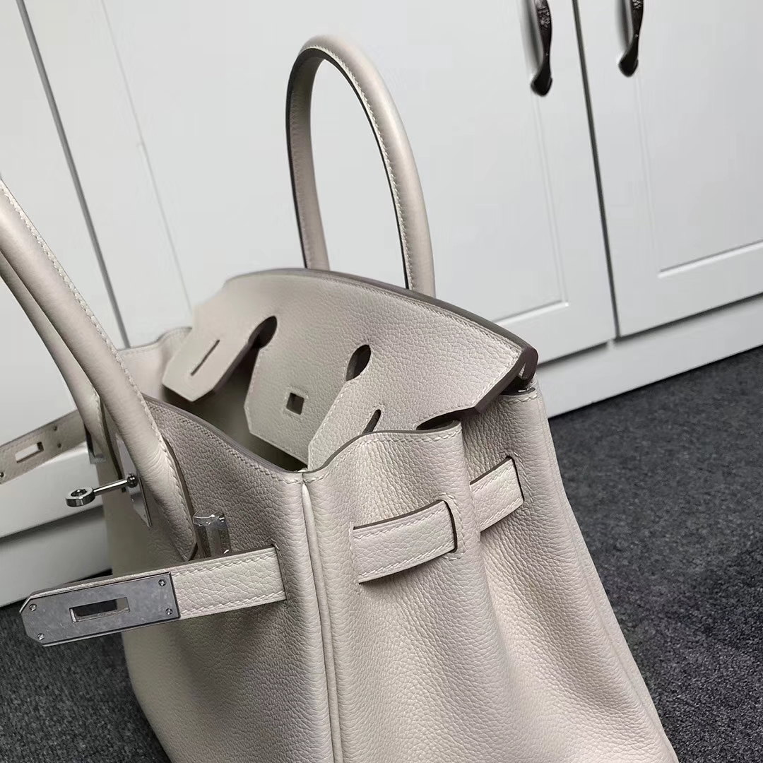 Hermès（爱马仕）羊毛白 原厂御用顶级小牛皮 Birkin 30  银扣 现货