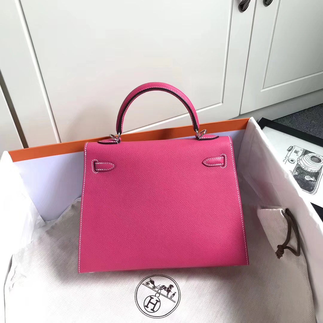 Hermès（爱马仕）E5糖果粉 原厂御用顶级Epsom 皮 Kelly 25  外缝 银扣