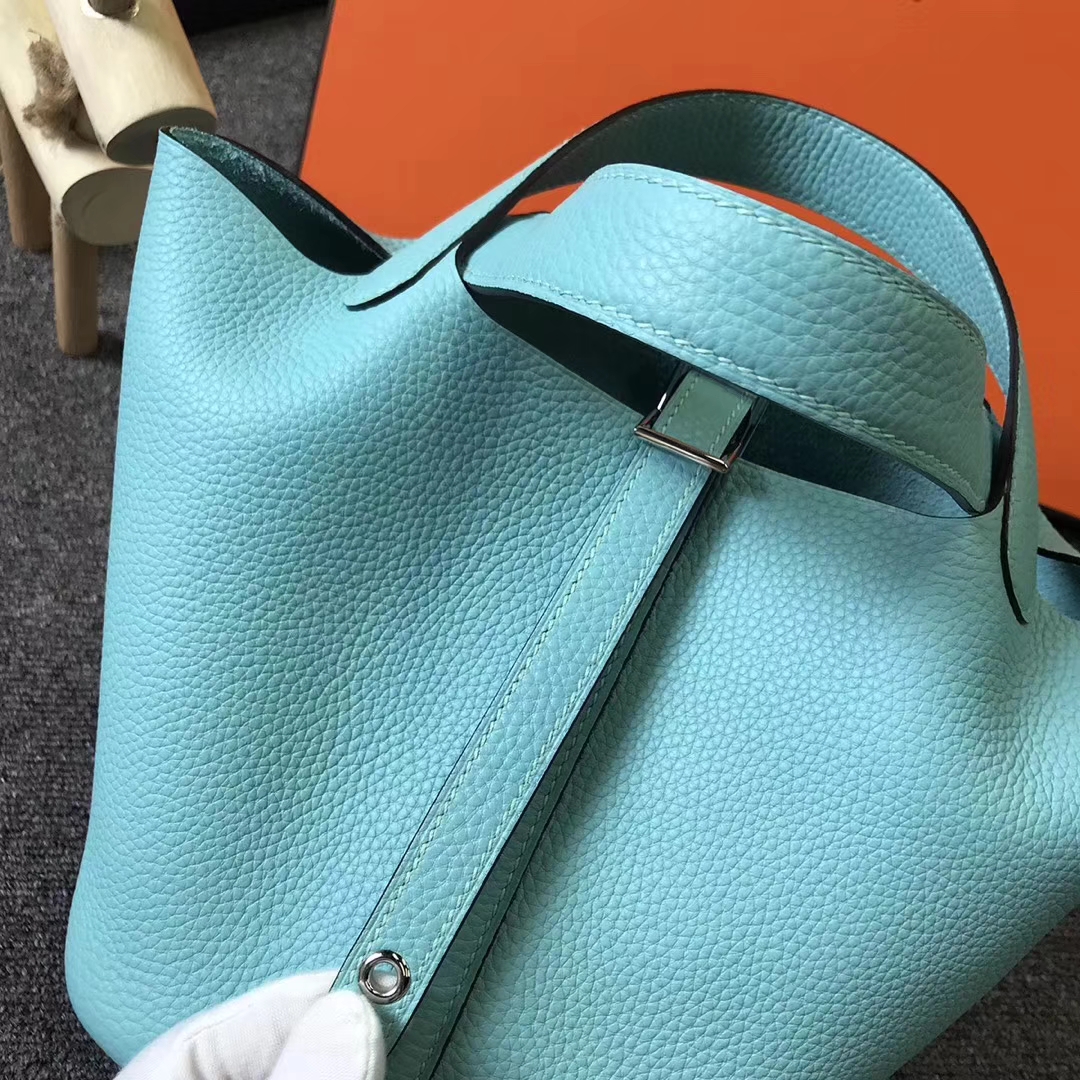 Hermès（爱马仕）3P 马卡龙 原厂御用顶级TC皮 Picotin  Lock 18 CM 金扣 银扣 现货