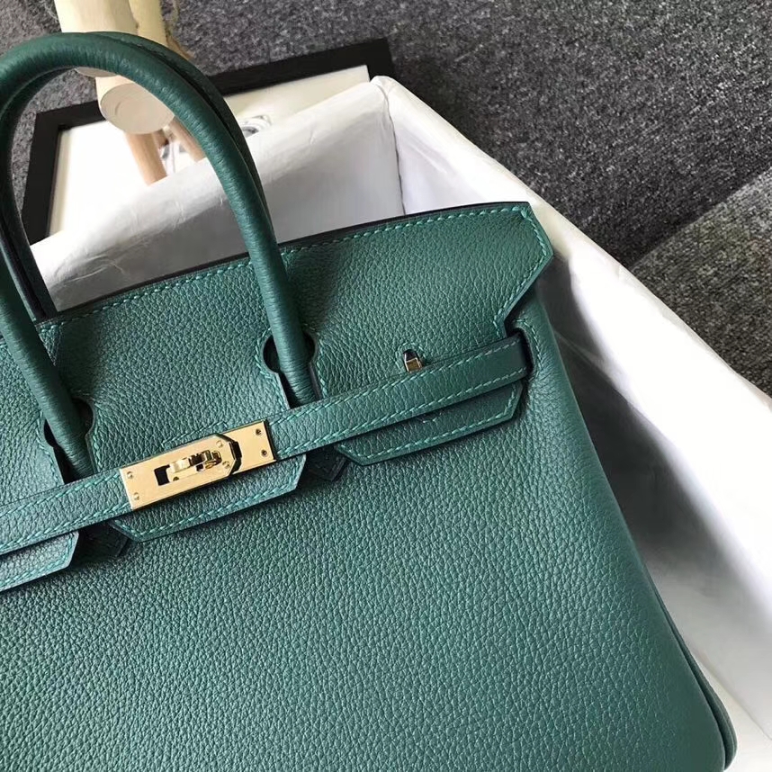 Hermès（爱马仕）Z6 孔雀绿 原厂御用顶级小牛皮 Birkin 25 金扣 现货