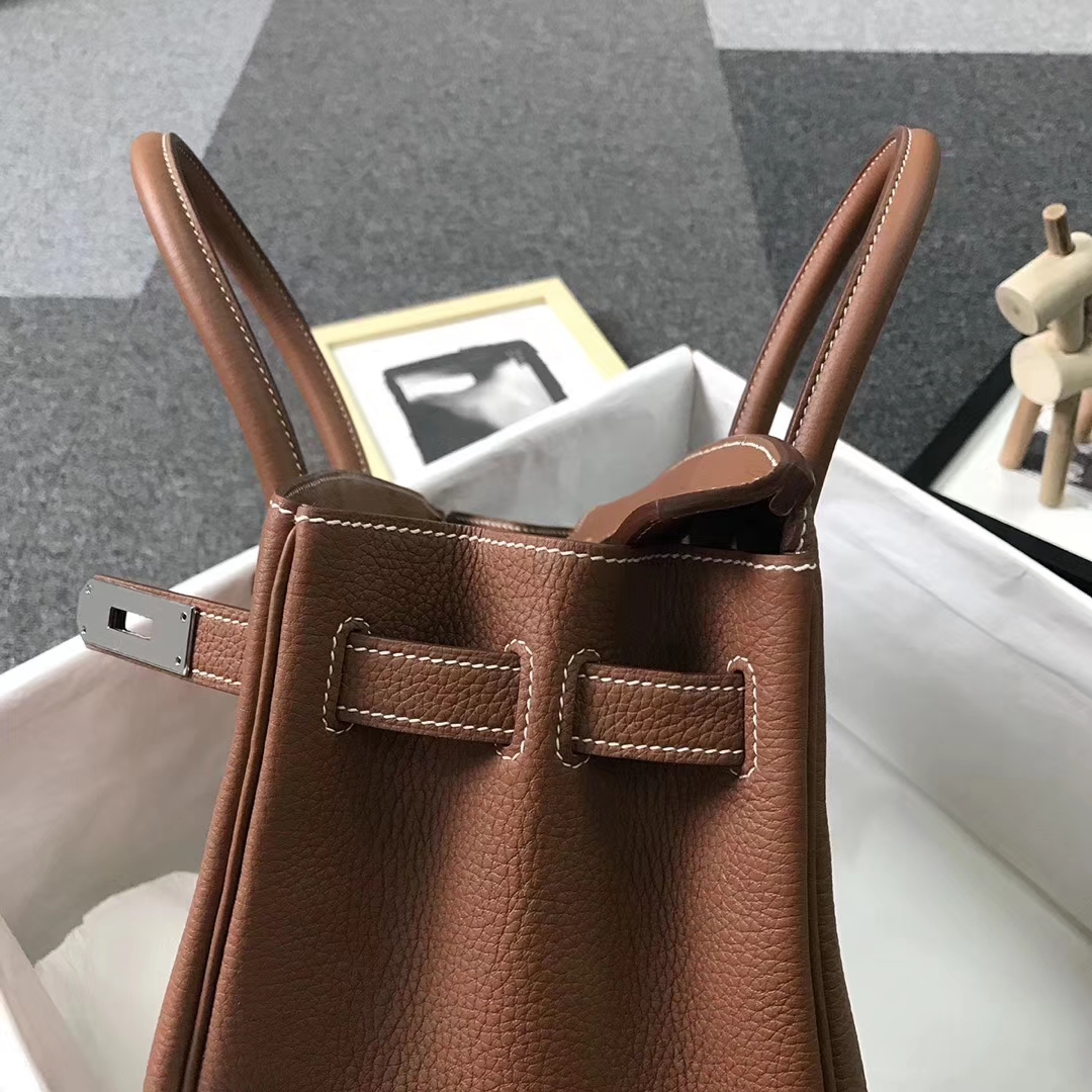 Hermès（爱马仕）C37 浅咖啡 原厂御用顶级小牛皮 Birkin 30 银扣 现货