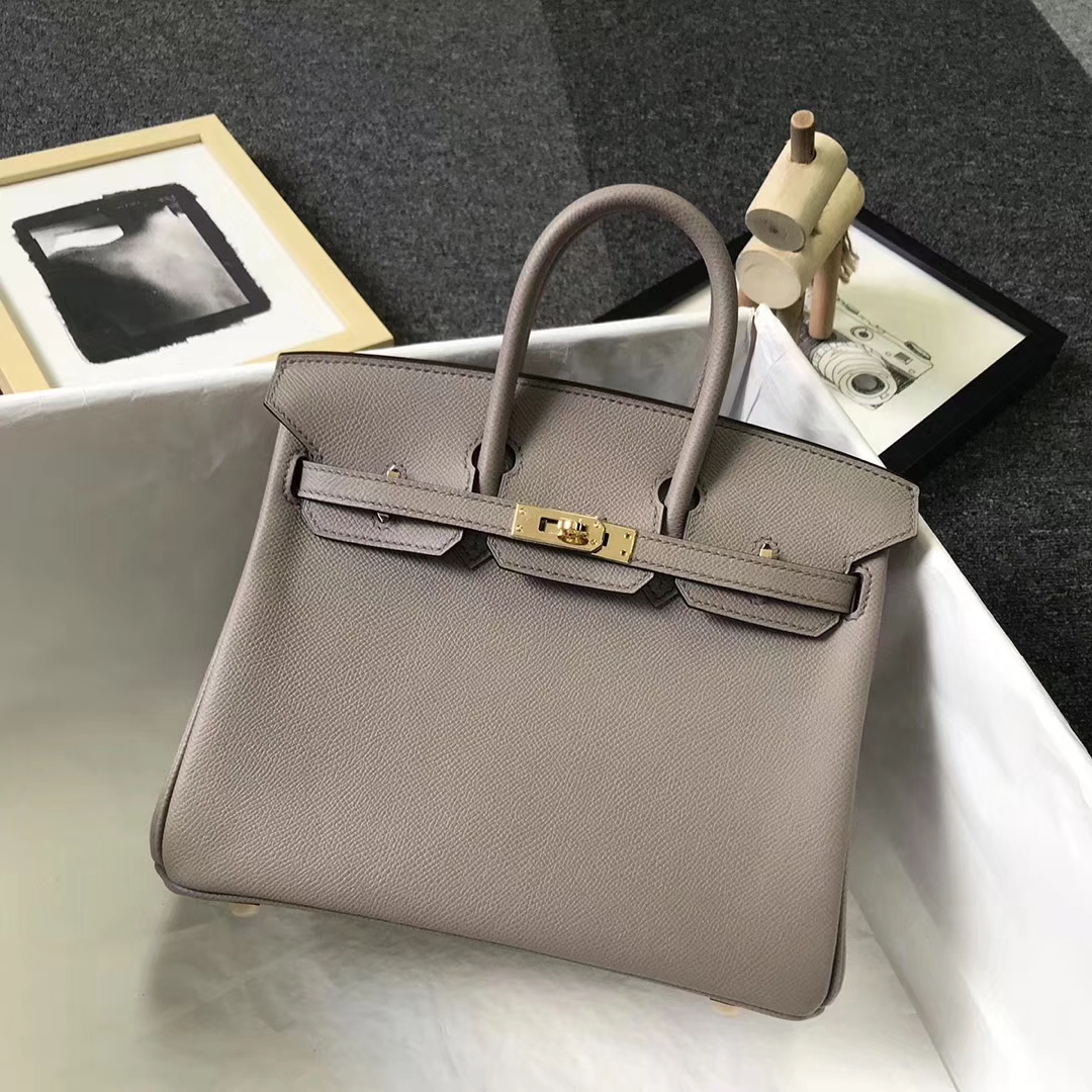 Hermès（爱马仕）M8 沥青灰 原厂御用顶级Epsom 皮 Birkin 25 金扣