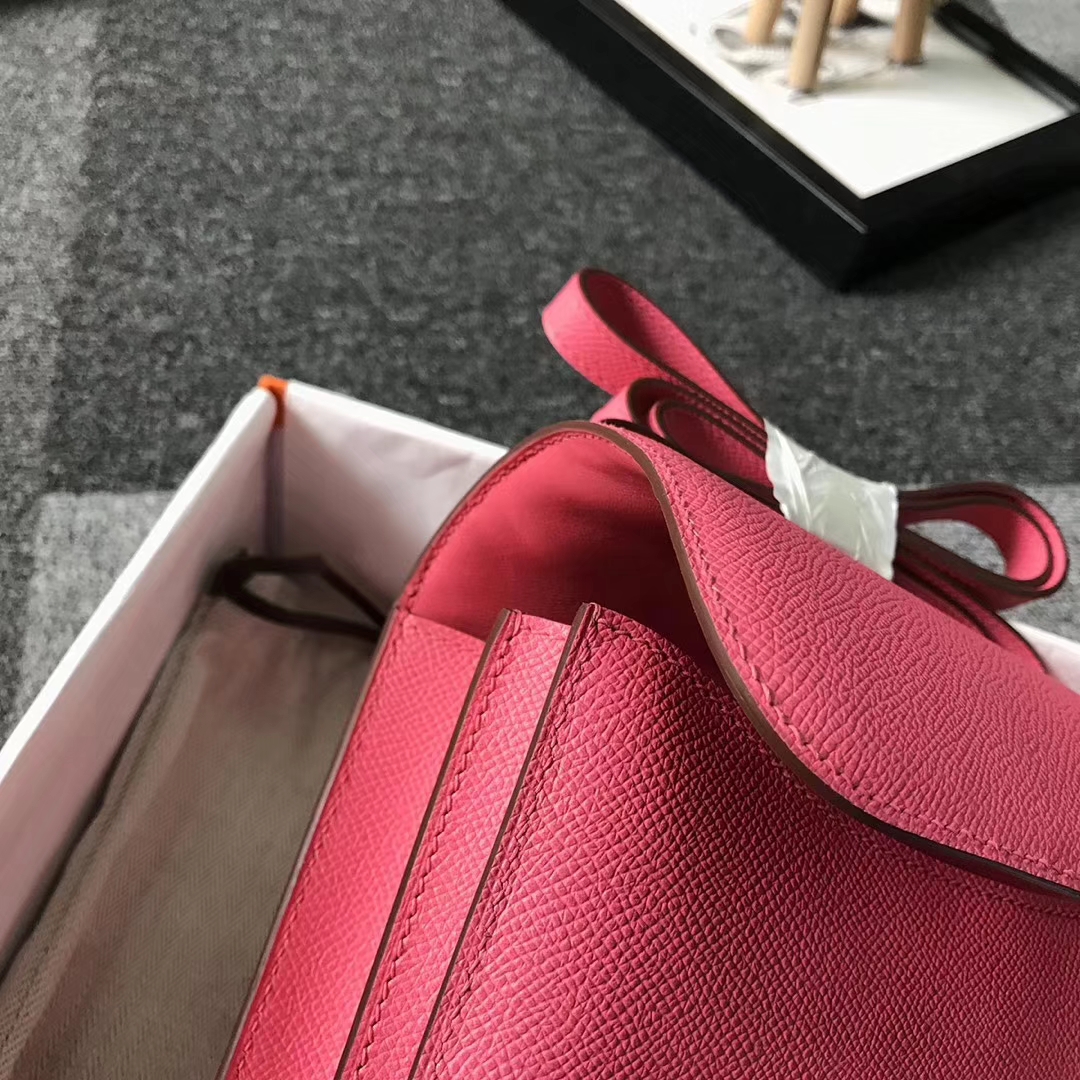 Hermès（爱马仕）8W新唇膏粉 原厂御用顶级Epsom 皮 Constance 19 银扣 现货