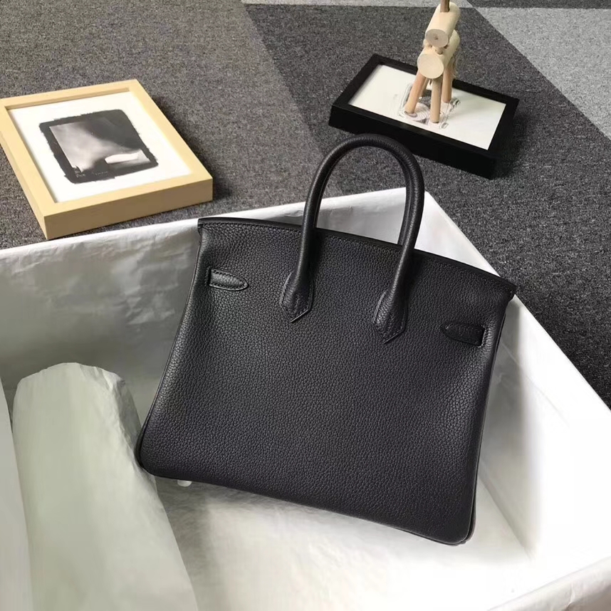 Hermès（爱马仕）黑色 原厂御用顶级小牛皮 Birkin 25 金扣 银扣 现货