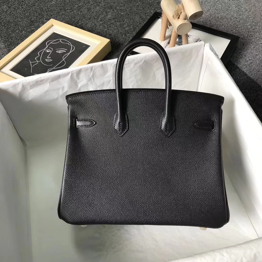 Hermès（爱马仕）黑色 原厂御用顶级Epsom 皮 Birkin 25 金扣 现货