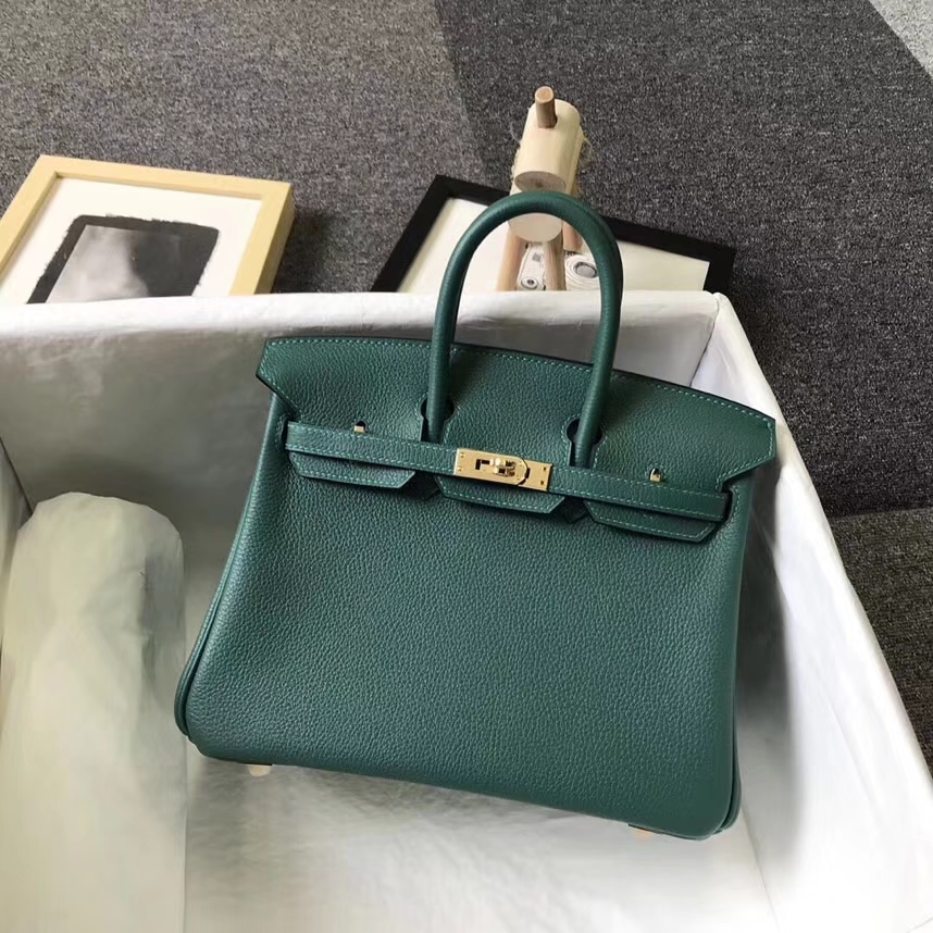 Hermès（爱马仕）Z6 孔雀绿 原厂御用顶级小牛皮 Birkin 25 金扣 现货