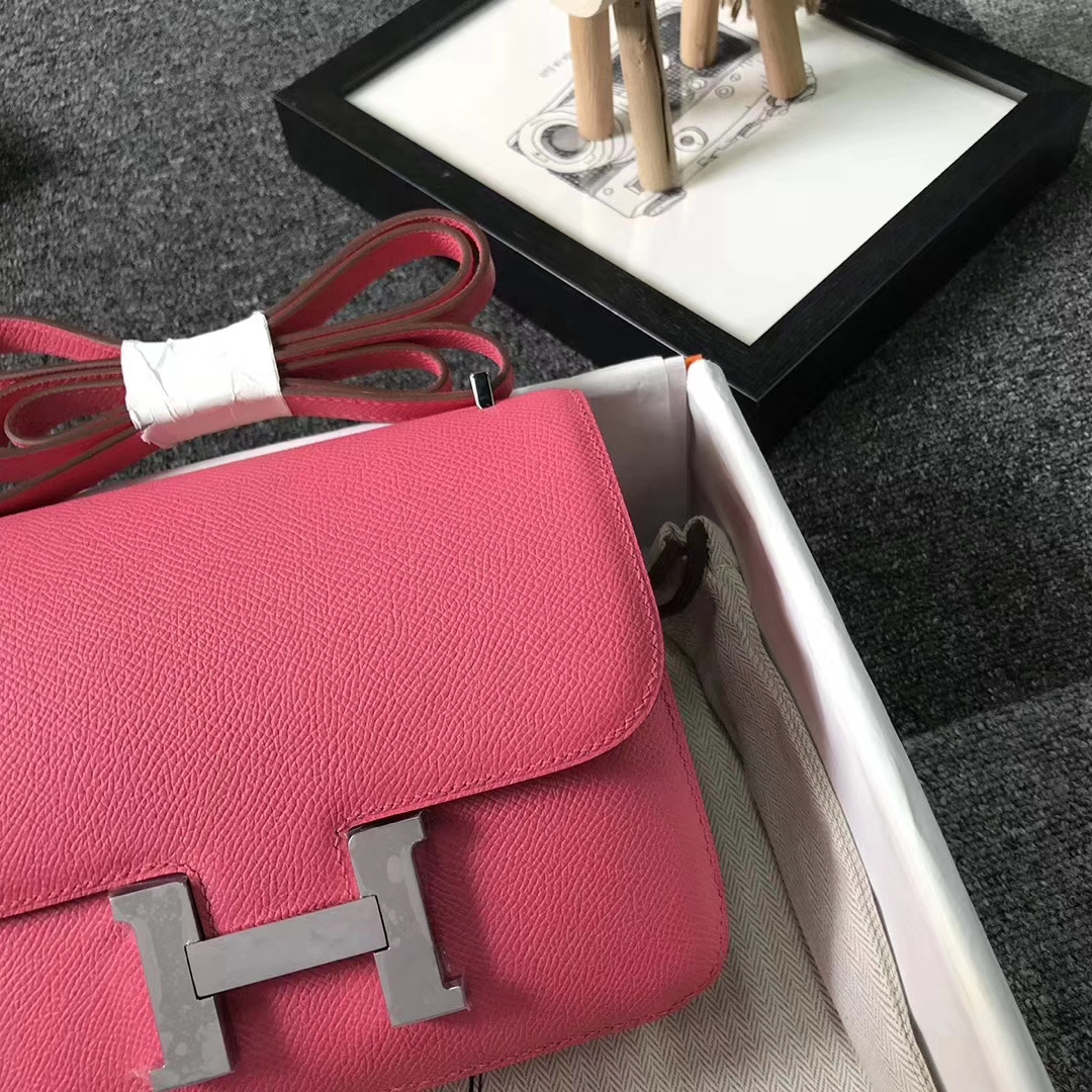 Hermès（爱马仕）8W新唇膏粉 原厂御用顶级Epsom 皮 Constance 19 银扣 现货